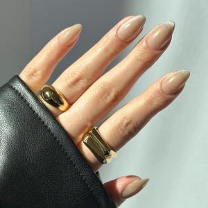 imageGlamnetic Press On Nails  Lilac Gray  Opaque Pale Light Lilac Gray Short Squoval False Nails Reusable Stick On Fake Nails with Glue  Salon Quality  15 Sizes  30 Nail KitHoney Bun