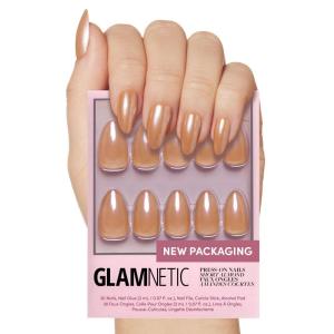 imageGlamnetic Press On Nails  Lilac Gray  Opaque Pale Light Lilac Gray Short Squoval False Nails Reusable Stick On Fake Nails with Glue  Salon Quality  15 Sizes  30 Nail KitMaple Glaze