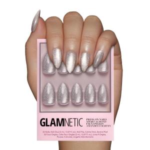 imageGlamnetic Press On Nails  Lilac Gray  Opaque Pale Light Lilac Gray Short Squoval False Nails Reusable Stick On Fake Nails with Glue  Salon Quality  15 Sizes  30 Nail KitOslo