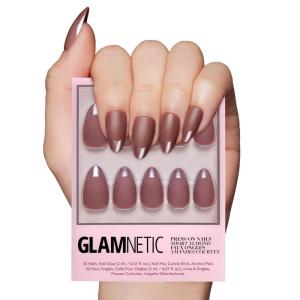 imageGlamnetic Press On Nails  Lilac Gray  Opaque Pale Light Lilac Gray Short Squoval False Nails Reusable Stick On Fake Nails with Glue  Salon Quality  15 Sizes  30 Nail KitTerra