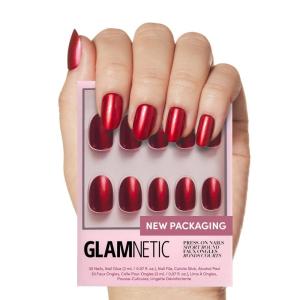 imageGlamnetic Press On Nails  Lilac Gray  Opaque Pale Light Lilac Gray Short Squoval False Nails Reusable Stick On Fake Nails with Glue  Salon Quality  15 Sizes  30 Nail KitCherry Glaze