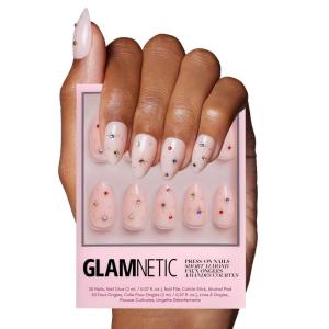 imageGlamnetic Press On Nails  Lilac Gray  Opaque Pale Light Lilac Gray Short Squoval False Nails Reusable Stick On Fake Nails with Glue  Salon Quality  15 Sizes  30 Nail KitNorth Star