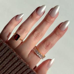 imageGlamnetic Press On Nails  Lilac Gray  Opaque Pale Light Lilac Gray Short Squoval False Nails Reusable Stick On Fake Nails with Glue  Salon Quality  15 Sizes  30 Nail Kit3Hailey