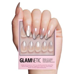 imageGlamnetic Press On Nails  Lilac Gray  Opaque Pale Light Lilac Gray Short Squoval False Nails Reusable Stick On Fake Nails with Glue  Salon Quality  15 Sizes  30 Nail KitPolar Night