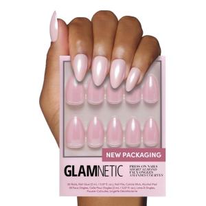 imageGlamnetic Press On Nails  Lilac Gray  Opaque Pale Light Lilac Gray Short Squoval False Nails Reusable Stick On Fake Nails with Glue  Salon Quality  15 Sizes  30 Nail KitFirst Kiss