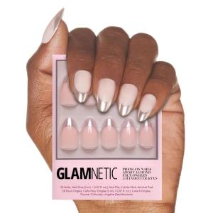 imageGlamnetic Press On Nails  Lilac Gray  Opaque Pale Light Lilac Gray Short Squoval False Nails Reusable Stick On Fake Nails with Glue  Salon Quality  15 Sizes  30 Nail KitMirror Mirror
