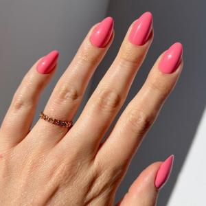 imageGlamnetic Press On Nails  Lime Green  Opaque Bright Neon Green Short Oval Fake Nails Reusable  15 Sizes  30 Nail Kit1Flamingo Pink