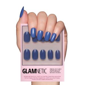 imageGlamnetic Press On Nails  Lime Green  Opaque Bright Neon Green Short Oval Fake Nails Reusable  15 Sizes  30 Nail Kit5Regal Blue