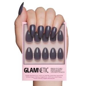 imageGlamnetic Press On Nails  Lime Green  Opaque Bright Neon Green Short Oval Fake Nails Reusable  15 Sizes  30 Nail KitAsh Gray
