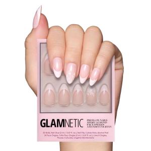 imageGlamnetic Press On Nails  Periwinkle  Short Almond Purple Glossy Lavender Fake Nails Reusable Spring Nails  15 Sizes  30 Nail Kit with Glue3All Time Love