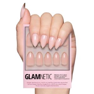 imageGlamnetic Press On Nails  Periwinkle  Short Almond Purple Glossy Lavender Fake Nails Reusable Spring Nails  15 Sizes  30 Nail Kit with GlueGold Standard