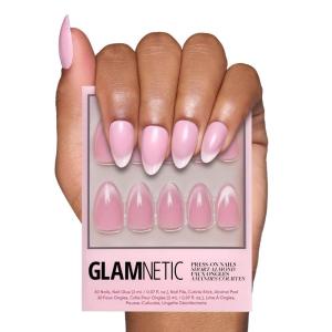 imageGlamnetic Press On Nails  Periwinkle  Short Almond Purple Glossy Lavender Fake Nails Reusable Spring Nails  15 Sizes  30 Nail Kit with GlueLovers Blush