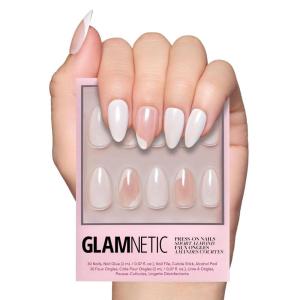 imageGlamnetic Press On Nails  Periwinkle  Short Almond Purple Glossy Lavender Fake Nails Reusable Spring Nails  15 Sizes  30 Nail Kit with GlueLovey Dovey