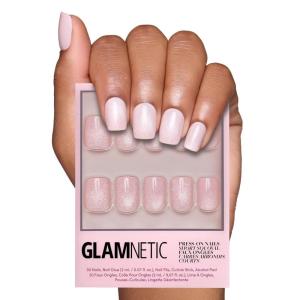imageGlamnetic Press On Nails  Periwinkle  Short Almond Purple Glossy Lavender Fake Nails Reusable Spring Nails  15 Sizes  30 Nail Kit with GluePinky Promise