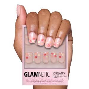 imageGlamnetic Press On Nails  Periwinkle  Short Almond Purple Glossy Lavender Fake Nails Reusable Spring Nails  15 Sizes  30 Nail Kit with GluePretty Bloom