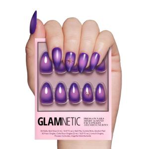 imageGlamnetic Press On Nails  Periwinkle  Short Almond Purple Glossy Lavender Fake Nails Reusable Spring Nails  15 Sizes  30 Nail Kit with GlueTarot