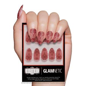 imageGlamnetic Press On Nails  Silver Belle  Short Round Natural Base Nails with 3D Silver Foil in a Glossy Finish  12 Sizes  30 Nail Kit with GlueLydia
