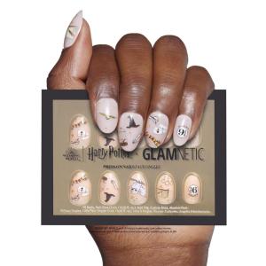 imageHarry Potter x Glamnetic Press On Nails  Gryffindor  Scarlet Red Lightning Graphic Short Almond False Nails Reusable Stick On Fake Nails with Glue  Salon Quality  15 Sizes  30 Nail KitHogwarts