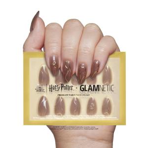 imageHarry Potter x Glamnetic Press On Nails  Gryffindor  Scarlet Red Lightning Graphic Short Almond False Nails Reusable Stick On Fake Nails with Glue  Salon Quality  15 Sizes  30 Nail Kit3Golden Cup