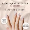 imageGlamnetic Press On Nails  Classy French  Medium Square Fake Nails Trendy Micro French Tip Reusable  15 Sizes  30 Nail KitBailey