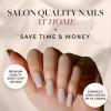 imageGlamnetic Press On Nails  Classy French  Medium Square Fake Nails Trendy Micro French Tip Reusable  15 Sizes  30 Nail KitBare Bliss
