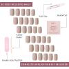 imageGlamnetic Press On Nails  Classy French  Medium Square Fake Nails Trendy Micro French Tip Reusable  15 Sizes  30 Nail KitBare Bliss