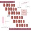imageGlamnetic Press On Nails  Classy French  Medium Square Fake Nails Trendy Micro French Tip Reusable  15 Sizes  30 Nail KitDusty Pink