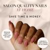 imageGlamnetic Press On Nails  Classy French  Medium Square Fake Nails Trendy Micro French Tip Reusable  15 Sizes  30 Nail KitDusty Pink