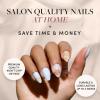 imageGlamnetic Press On Nails  Sanded  Short Almond Nude Fake Nails with Raised Gold Shell Accents Reusable Summer Nails  15 Sizes  30 Nail Kit with Glue2Sea Star