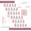 imageGlamnetic Press On Nails  Sanded  Short Almond Nude Fake Nails with Raised Gold Shell Accents Reusable Summer Nails  15 Sizes  30 Nail Kit with Glue3Salty Waves