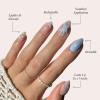 imageGlamnetic Press On Nails  Sanded  Short Almond Nude Fake Nails with Raised Gold Shell Accents Reusable Summer Nails  15 Sizes  30 Nail Kit with Glue3Salty Waves