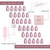 imageGlamnetic Press On Nails  Sanded  Short Almond Nude Fake Nails with Raised Gold Shell Accents Reusable Summer Nails  15 Sizes  30 Nail Kit with Glue4Mertini