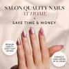 imageGlamnetic Press On Nails  Sanded  Short Almond Nude Fake Nails with Raised Gold Shell Accents Reusable Summer Nails  15 Sizes  30 Nail Kit with Glue4Mertini