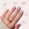 imageGlamnetic Press On Nails  Sanded  Short Almond Nude Fake Nails with Raised Gold Shell Accents Reusable Summer Nails  15 Sizes  30 Nail Kit with Glue4Mertini