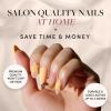 imageGlamnetic Press On Nails  Sanded  Short Almond Nude Fake Nails with Raised Gold Shell Accents Reusable Summer Nails  15 Sizes  30 Nail Kit with Glue5Sunny Shores