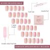 imageGlamnetic Press On Nails  Sanded  Short Almond Nude Fake Nails with Raised Gold Shell Accents Reusable Summer Nails  15 Sizes  30 Nail Kit with Glue6Blush Dunes
