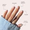 imageGlamnetic Press On Nails  Sanded  Short Almond Nude Fake Nails with Raised Gold Shell Accents Reusable Summer Nails  15 Sizes  30 Nail Kit with Glue7Into Blue