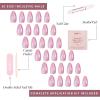 imageGlamnetic Press On Nails  Sanded  Short Almond Nude Fake Nails with Raised Gold Shell Accents Reusable Summer Nails  15 Sizes  30 Nail Kit with Glue8Seaspell