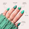 imageGlamnetic Press On Nails  Sanded  Short Almond Nude Fake Nails with Raised Gold Shell Accents Reusable Summer Nails  15 Sizes  30 Nail Kit with Glue9Siren Green