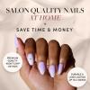 imageGlamnetic Press On Nails  Sanded  Short Almond Nude Fake Nails with Raised Gold Shell Accents Reusable Summer Nails  15 Sizes  30 Nail Kit with GlueLilac Reef