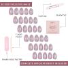 imageGlamnetic Press On Nails  Sanded  Short Almond Nude Fake Nails with Raised Gold Shell Accents Reusable Summer Nails  15 Sizes  30 Nail Kit with GlueOyster