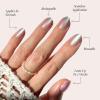 imageGlamnetic Press On Nails  Sanded  Short Almond Nude Fake Nails with Raised Gold Shell Accents Reusable Summer Nails  15 Sizes  30 Nail Kit with GlueOyster