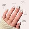 imageGlamnetic Press On Nails  Sanded  Short Almond Nude Fake Nails with Raised Gold Shell Accents Reusable Summer Nails  15 Sizes  30 Nail Kit with GlueSanded