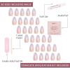 imageGlamnetic Press On Nails  Something Blue  Short Almond Fake Nails Baby Blue with Glossy ampamp Glazed Finish for Weddings Reusable  15 Sizes  30 Nail Kit with GluePolar Day