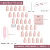 imageGlamnetic Press On Nails  Something Blue  Short Almond Fake Nails Baby Blue with Glossy ampamp Glazed Finish for Weddings Reusable  15 Sizes  30 Nail Kit with Glue4Honeymoon
