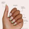 imageGlamnetic x Hello Kitty and Friends Press On Nails  Keroppi  Green French Tip Short Almond Graphic Nails in a Glossy  15 Sizes  30 Nail Kit with GlueKeroppi 2022