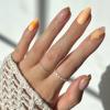 imageGlamnetic Press On Nails  Sanded  Short Almond Nude Fake Nails with Raised Gold Shell Accents Reusable Summer Nails  15 Sizes  30 Nail Kit with Glue5Sunny Shores