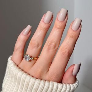 imageGlamnetic Press On Nails  Classy French  Medium Square Fake Nails Trendy Micro French Tip Reusable  15 Sizes  30 Nail KitBare Bliss