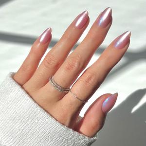 imageGlamnetic Press On Nails  Sanded  Short Almond Nude Fake Nails with Raised Gold Shell Accents Reusable Summer Nails  15 Sizes  30 Nail Kit with Glue8Seaspell