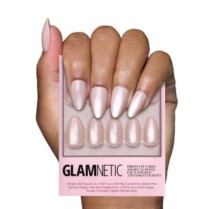 imageGlamnetic Press On Nails  Something Blue  Short Almond Fake Nails Baby Blue with Glossy ampamp Glazed Finish for Weddings Reusable  15 Sizes  30 Nail Kit with Glue6The Vow